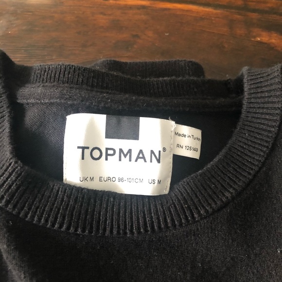 Topman Men's Black Crewneck Sweater Size M - Picture 4 of 4